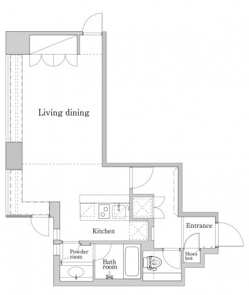 レジディアタワー麻布十番の1Kの間取り図